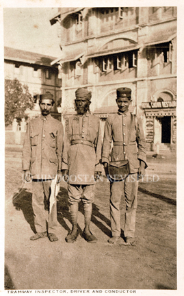 /data/Original Prints/Portraiture, Portraits, Occupations, Trades and Professions, People/TRAMWAY INSPECTOR DRIVER AND CONDUCTOR (OLD BOMBAY TRAMS).jpg